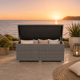 Rattan Garden Storage Box - Medium Outdoor Patio Storage Chest