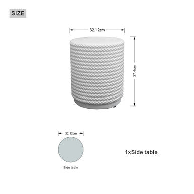 White Waterproof Outdoor Side Table - PAT-2462ST