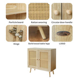 Wooden Storage Cupboard with Double Doors - Freestanding Storage Cabinet
