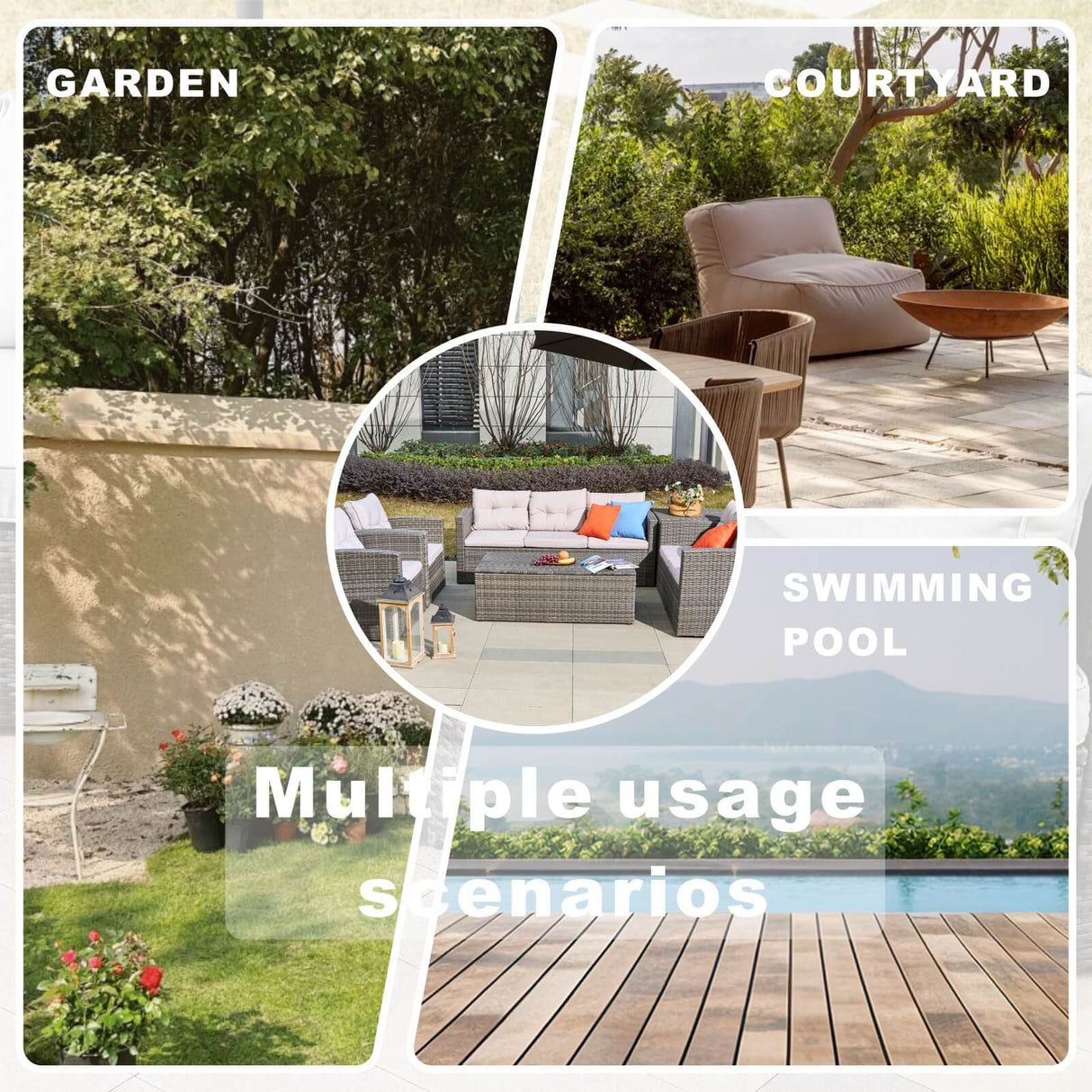 7-Seater Outdoor Sofa Set with Storage Box - PAS-1503-GR