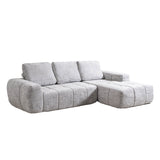 SOFTY Compressed Sectional Sofa with Chaise (Textured Line Design)