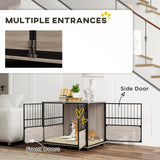 Furniture Style Dog Crate End Table Indoor 3 Doors, Soft Washable Cushion, 80cm