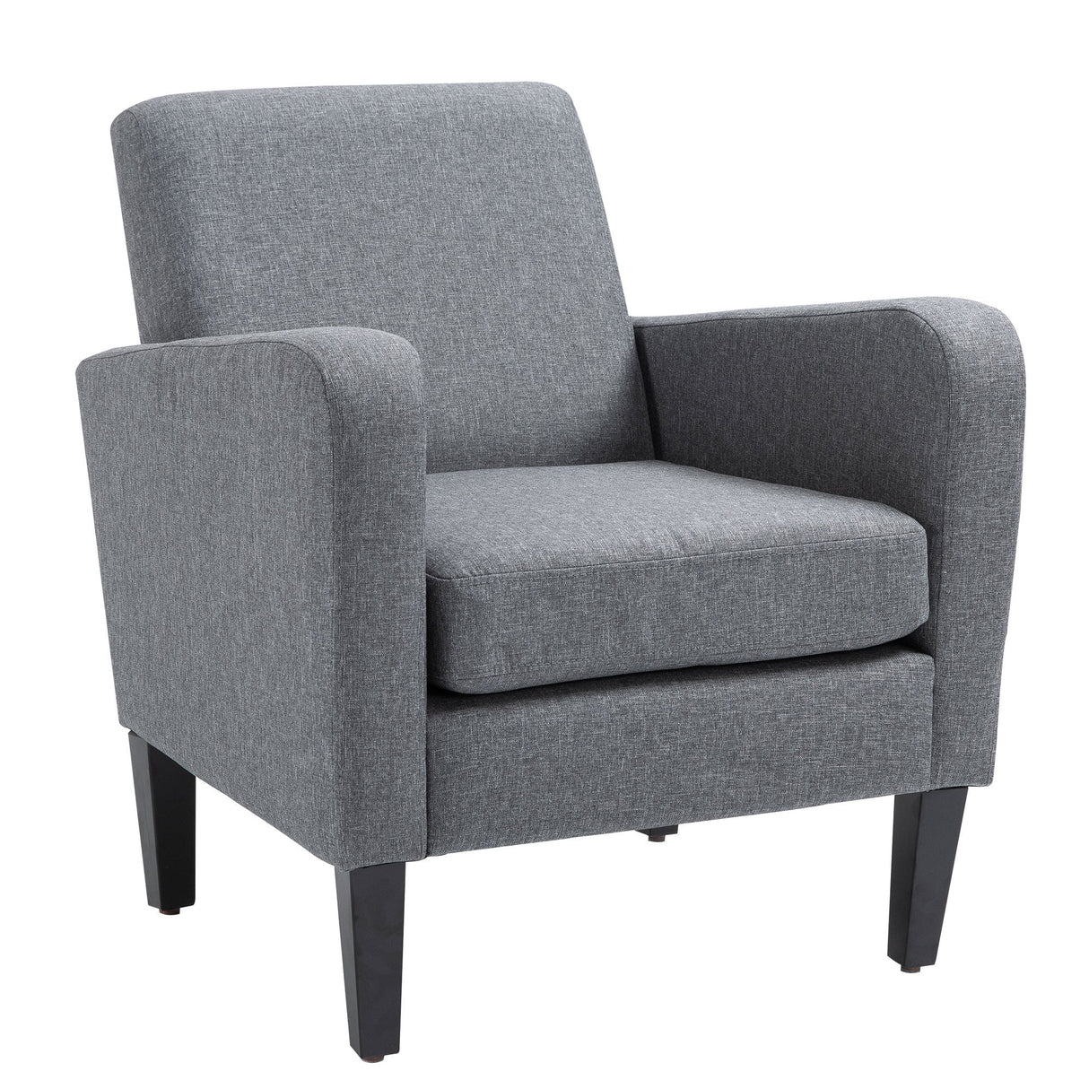Modern Accent Chair, Occasional Chair, Rubber Wood Legs, Grey