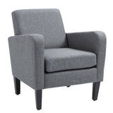 Modern Accent Chair, Occasional Chair, Rubber Wood Legs, Grey