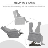 Power Lift Recliner Armchair, Electric Lift Chair for Elderly, Fabric, Grey
