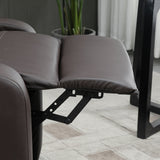 Recliner Armchair, Massage Reclining Chair with Adjustable Leg Rest, Faux Leather Brown