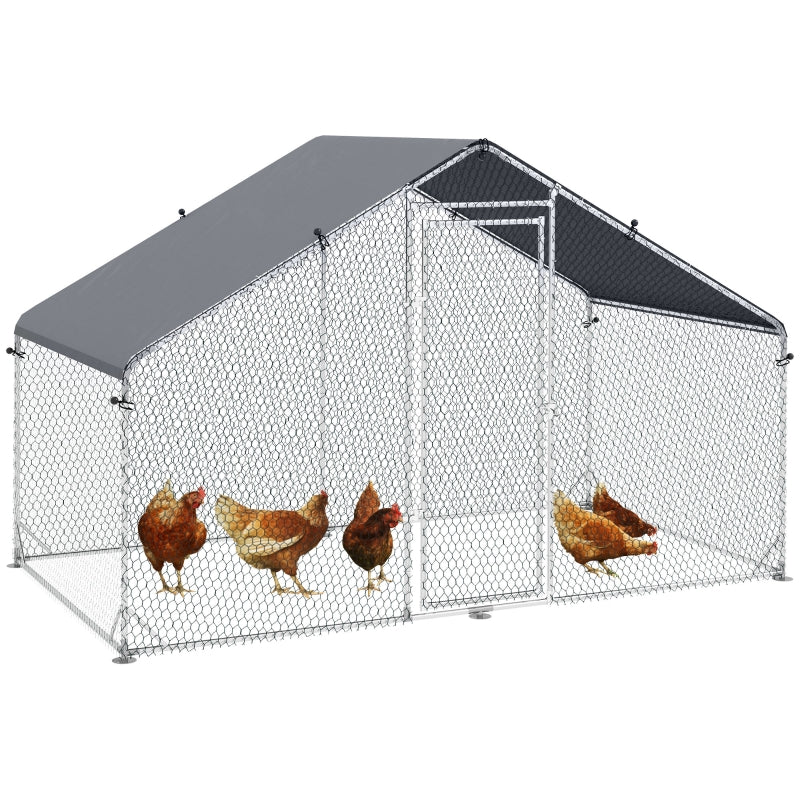 Large Chicken Coop, Galvanised Walk In Hen House, Water-Resist Cover