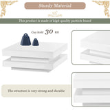 White High Gloss Coffee Table with 360¡ã Rotating Top & LED