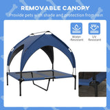 Cooling Raised Pet Bed, Washable Breathable Mesh, Dark Blue