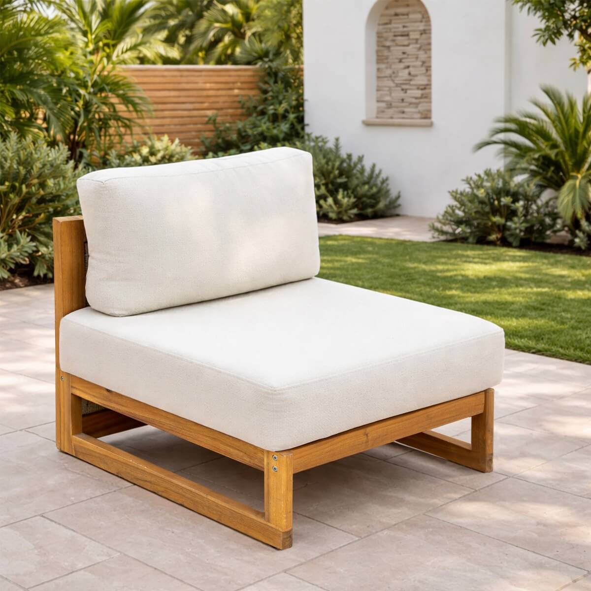CAVEN Solid Wood Outdoor Middle Sofa Module