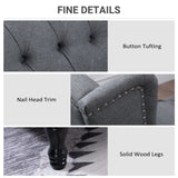 Recliner Armchair, Wingback with Footrest, Grey