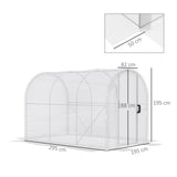 Polytunnel Greenhouse Walk-in Grow House, PE Cover Galvanised Steel Frame, Clear
