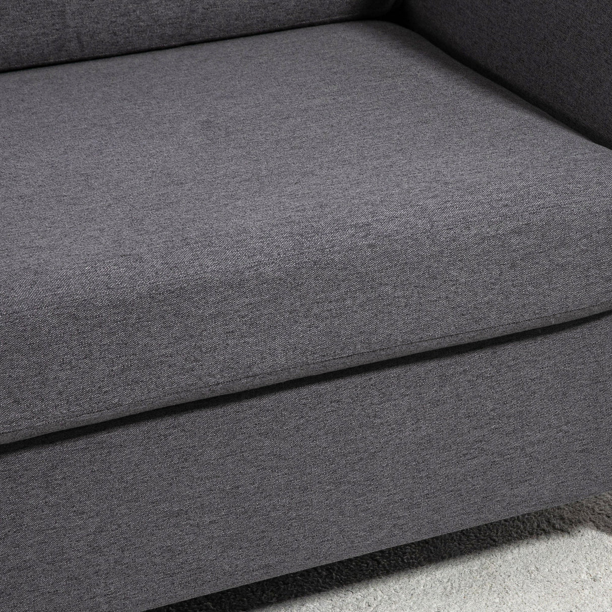 Compact Loveseat Sofa, 2 Seater with Wood Legs, Dark Grey