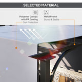 Outdoor Pergola 3 x 3m with Adjustable Canopy, Grey