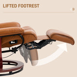 Faux Leather Recliner Chair - Brown