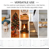 Pet Playpen Metal Fence with Walk Through Door - White