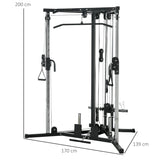 SPORTNOW Home Gym Machine, Multifunctional with Adjustable Pulleys and Pull Up Bar, Full Body Fitness