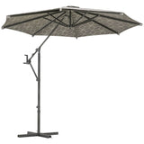 Convertible Cantilever Parasol, 3m, 360?? Rotation, Black and White