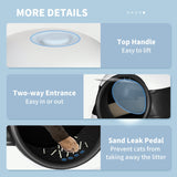 Foldable Cat Litter Tray - Lid, Deodorant, Scoop, Black