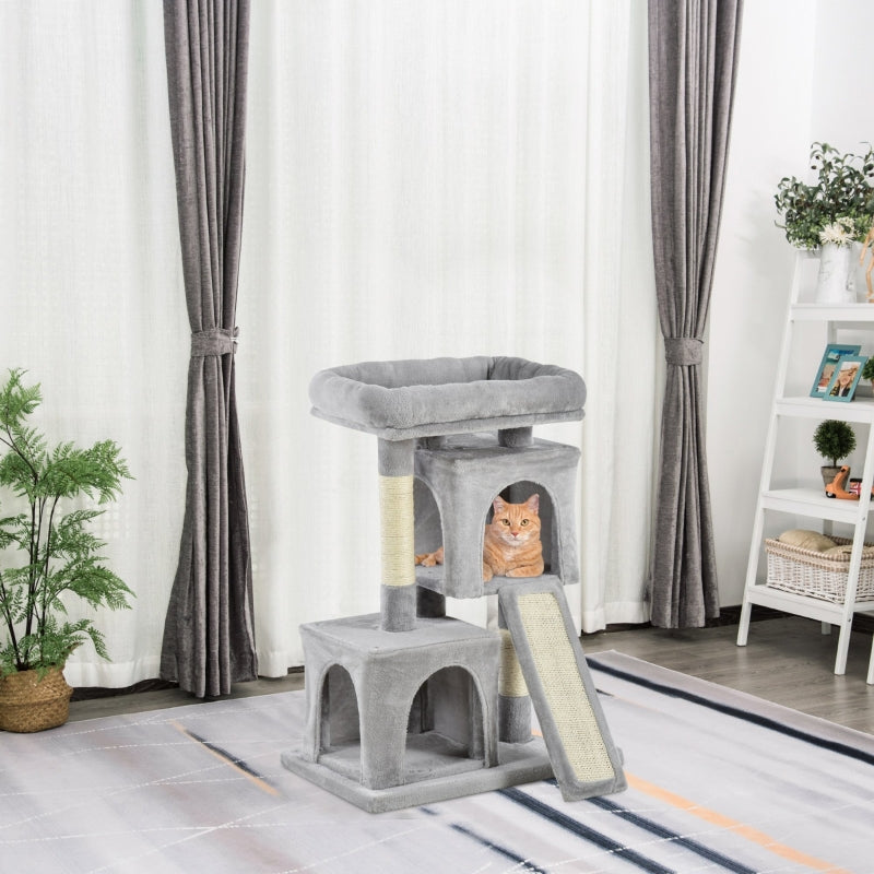 Cat Tree 83cm Scratching Post Kitten Tower Grey