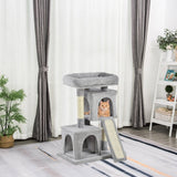 Cat Tree 83cm Scratching Post Kitten Tower Grey