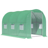Walk-in Polytunnel Greenhouse with Zipped Roll-Up Door and 6 Mesh Windows, 3 x 2M