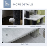 Adjustable Cat Steps, House, Hanging Toy Ball - Grey