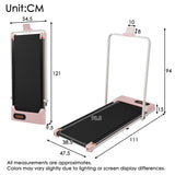 Folding Treadmill with Handrail – Adjustable Incline, 1–10 km/h Running Machine with LED Display & Phone Holder