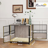 Furniture Style Dog Crate End Table Indoor 3 Doors, Soft Washable Cushion, 80cm