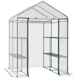 Walk in Greenhouse, 3-Tier 8 Shelves Roll-up Zipped Door, Steel Frame