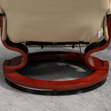 Faux Leather Armchair, 145?? Reclining Back and Footrest - Cream