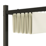 Metal Pergola with Retractable Roof, UPF30+, 80mm Column, Cream White