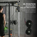 SPORTNOW Home Gym Machine, Multifunctional with Adjustable Pulleys and Pull Up Bar, Full Body Fitness