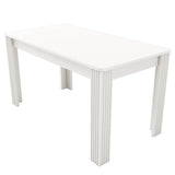 4-Seater Dining Table – White MDF Rectangular Table for Kitchen, Dining Room or Café