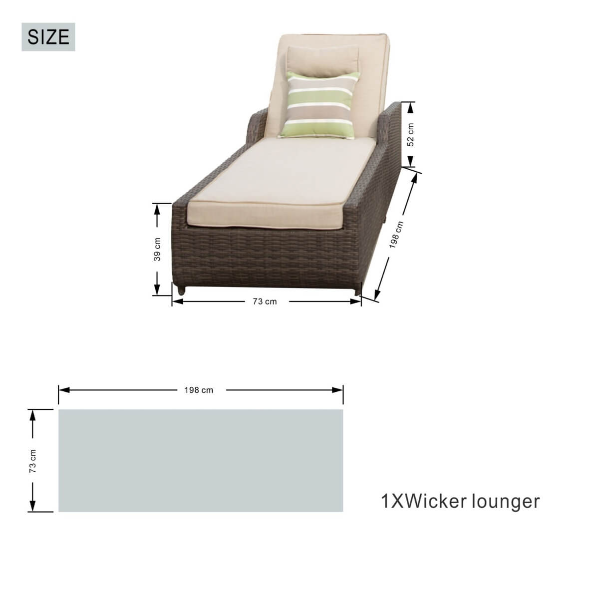 3 Piece Outdoor Rattan Sun Lounger Set with Side Table - Garden Sun Loungers