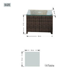 3 Piece Outdoor Rattan Sun Lounger Set with Side Table - Garden Sun Loungers