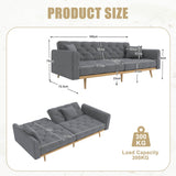Modern Velvet 2-Seater Sofa with Adjustable Backrest - Padded Cushions & Gold Metal Legs for Small Living Rooms