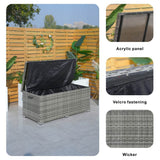 Rattan Garden Storage Box - Medium Outdoor Patio Storage Chest
