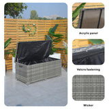 Medium Outdoor Rectangular Woven Rattan Storage Box - PA-3256M