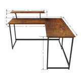L-Shaped Black Computer Desk with Corner Workstation Table - DT-24612