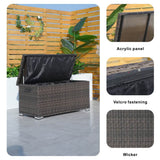 Small Outdoor Rattan Storage Box - Weather-Resistant Garden Storage Chest, Brown