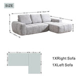 SOFTY Compressed Sectional Sofa with Chaise (Textured Line Design)