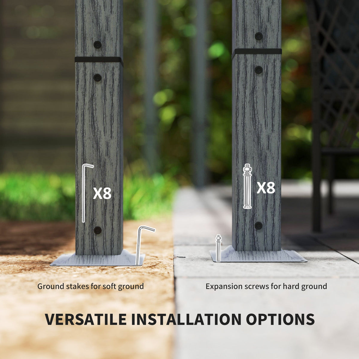 Ret retractable roof pergola 3 x 3 m - Grey