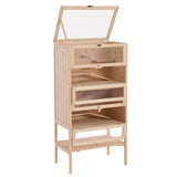 Hamster Cage, Large 4 Layers with Tall Bottom & Storage Shelf, Wooden