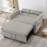 [Sofa Bed with Sleeping Function] Two-Seater Fold-Out Sofa, Pull-Out Design, Simple and Modern, Contemporary Style, Three-Level Adjustable Backrest, Breathable Cotton-Linen Fabric