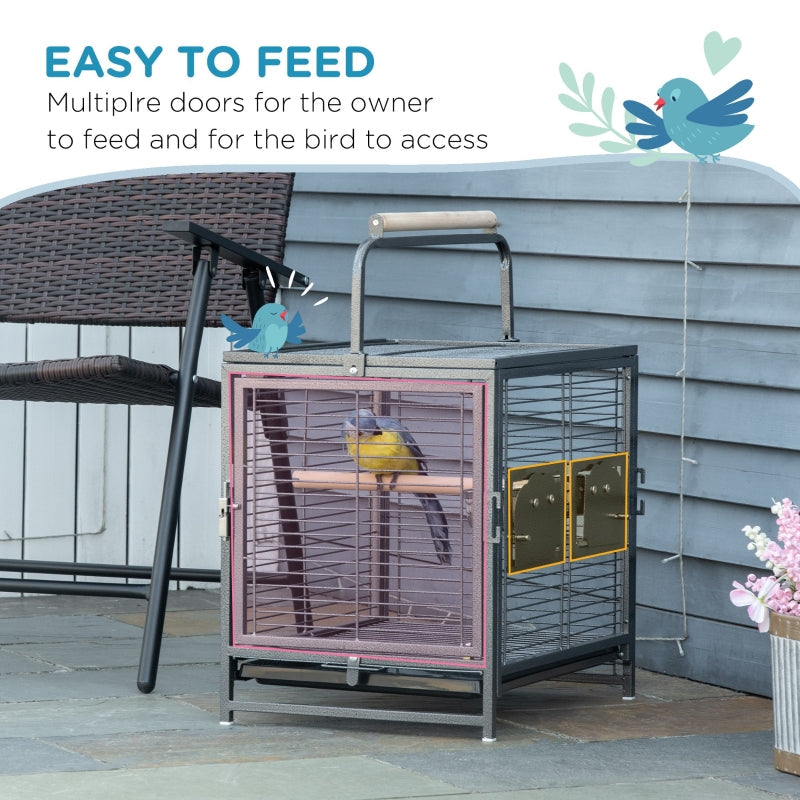 Parrot Cage, Travel Carry, Metal Handle