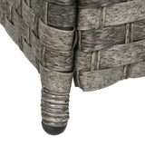 Seven-Piece Firepit Table Rattan Sofa Set - Grey