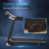 Folding Treadmill, 2.0HP Incline Running Machine with LED Display, Grey
