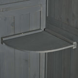 Wooden Garden Shed, Utility Outdoor Small Shed with Lockable Double Doors, Grey
