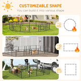 Puppy Playpen 16 Panels Heavy Duty, Small Dogs Indoor Outdoor - Grey